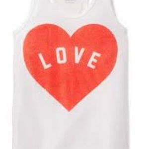 White Racer-back w/ Coral Heart